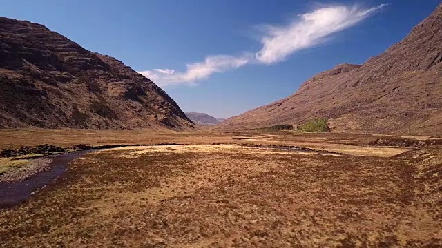 鸟瞰图的托里顿山和山脉北部的格伦托里顿在苏格兰视频素材