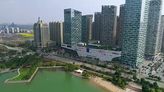 中国现代城市景观鸟瞰图视频素材