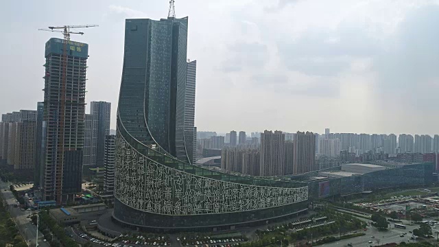 中国现代城市景观鸟瞰图视频素材