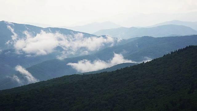 田纳西州大烟山国家公园的山脊和云的时间推移视频素材