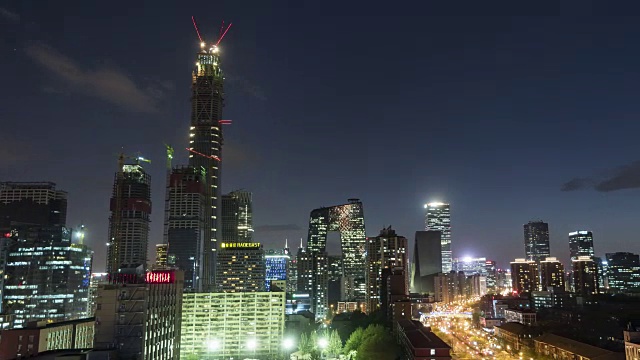 T/L WS HA PAN北京天际线和雾霾，天空从清到脏的过渡/北京，中国视频下载