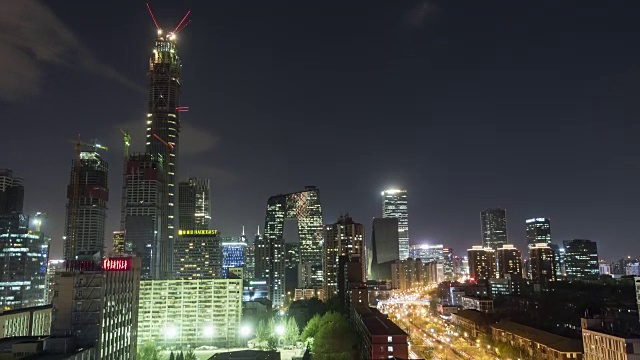 T/L WS HA TD北京天际线和雾霾，天空从清到脏的过渡/北京，中国视频下载