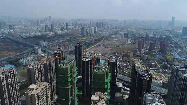 中国建筑工地鸟瞰图视频素材