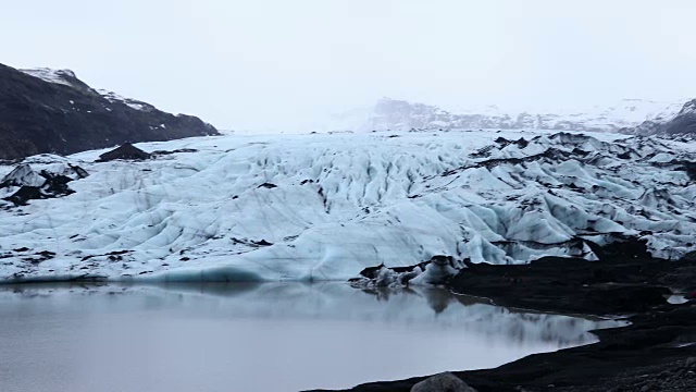 冰岛Solheimajokull冰川泻湖景观视频素材