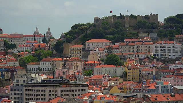 Castelo de Sao Jorge, 里斯本, 葡萄牙视频素材