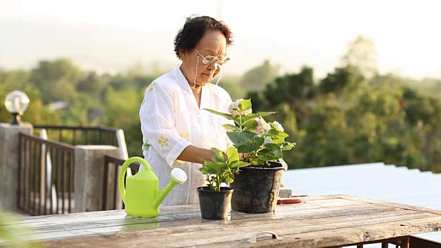 放松的老年妇女享受退休后的爱好视频下载