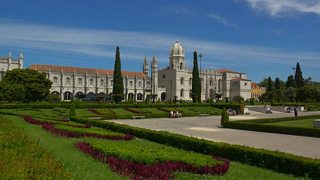 Mosteiro dos Jeronimos (Hieronymites修道院)，联合国教科文组织世界遗产，贝伦，里斯本，葡萄牙视频素材