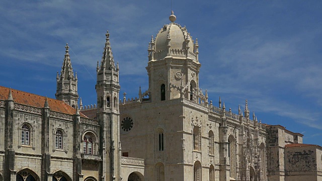 Mosteiro dos Jeronimos (Hieronymites修道院)，联合国教科文组织世界遗产，贝伦，里斯本，葡萄牙视频素材