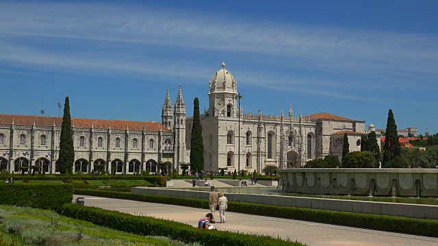 Mosteiro dos Jeronimos (Hieronymites修道院)，联合国教科文组织世界遗产，贝伦，里斯本，葡萄牙视频素材