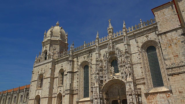 Mosteiro dos Jeronimos (Hieronymites修道院)，联合国教科文组织世界遗产，贝伦，里斯本，葡萄牙视频素材