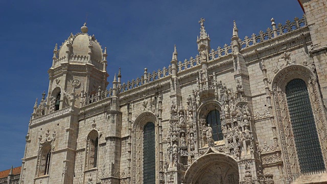 Mosteiro dos Jeronimos (Hieronymites修道院)，联合国教科文组织世界遗产，贝伦，里斯本，葡萄牙视频素材