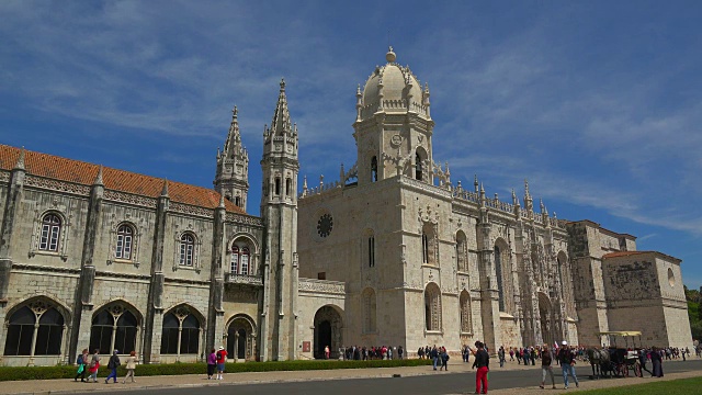 Mosteiro dos Jeronimos (Hieronymites修道院)，联合国教科文组织世界遗产，贝伦，里斯本，葡萄牙视频素材