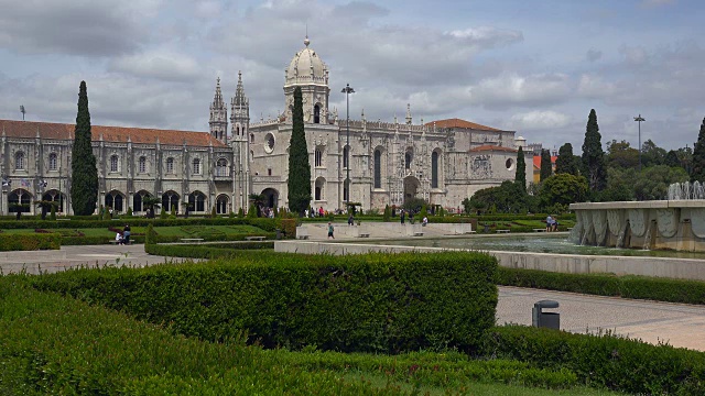 Mosteiro dos Jeronimos (Hieronymites修道院)，联合国教科文组织世界遗产，贝伦，里斯本，葡萄牙视频素材