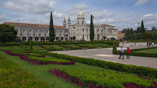 Mosteiro dos Jeronimos (Hieronymites修道院)，联合国教科文组织世界遗产，贝伦，里斯本，葡萄牙视频素材