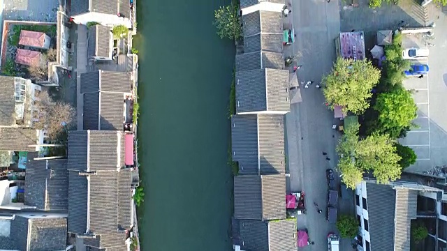 无锡空中清明桥景区，古运河位于无锡市视频素材