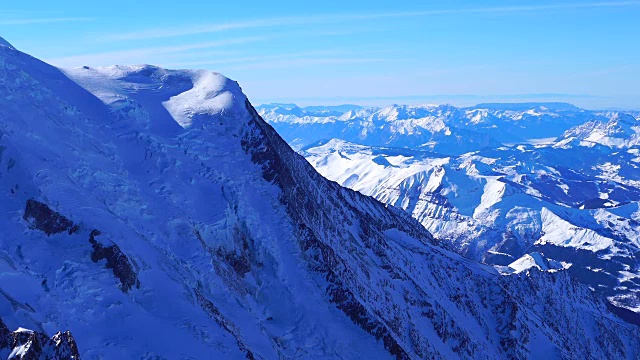 白雪皑皑的山峰(阿尔卑斯山最高的山峰)视频素材