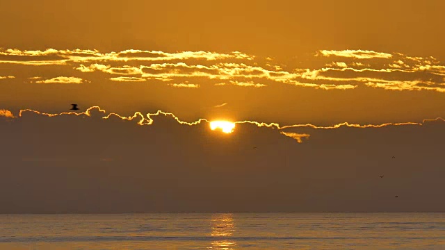 南非西海岸海面上金色日出的时间流逝视频素材