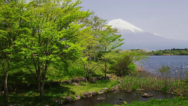 富士山和湖泊视频素材