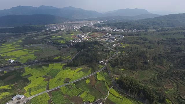 鸟瞰中国传统村落视频素材