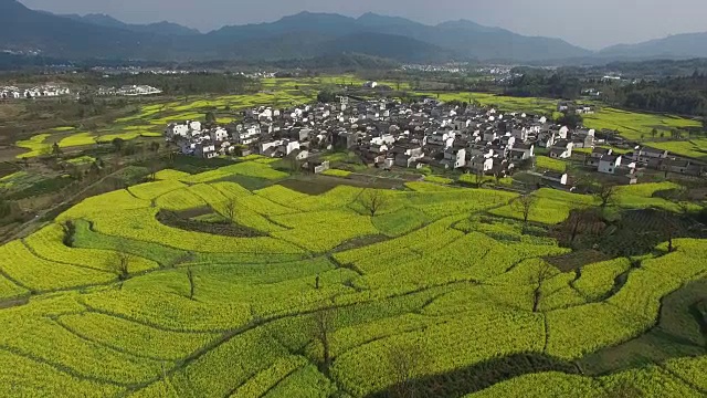 鸟瞰中国传统村落视频素材