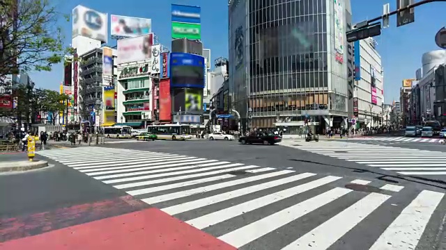 东京涩谷十字路口的人群视频素材