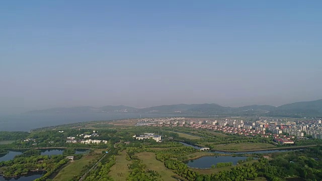 空中无锡市太湖风光视频素材