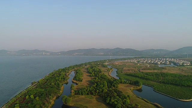 空中无锡市太湖风光视频素材