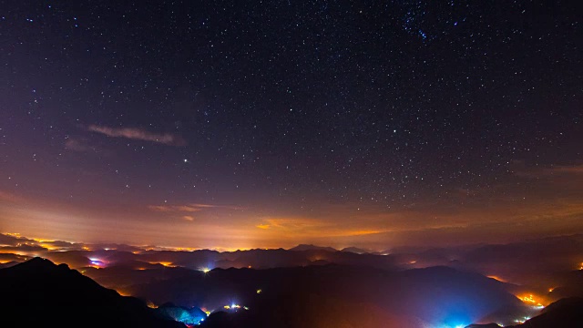 大墩山(韩国官方指定的省级公园)的夜空视频素材