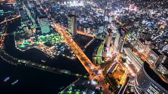 T/L WS HA ZO夜景横滨/横滨，日本视频素材