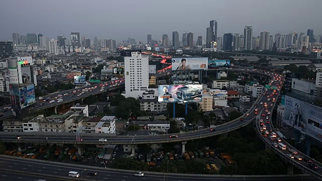 城市交通环路交叉口道路屋顶视频下载