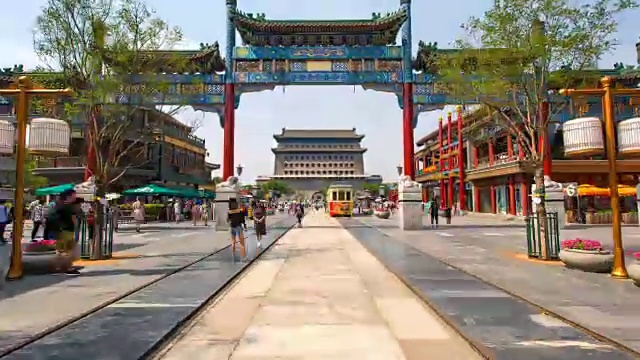 中国北京前门大街的T/L WS Hyperlapse。视频素材