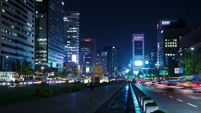 夜景光华门广场(旅游景点)视频素材