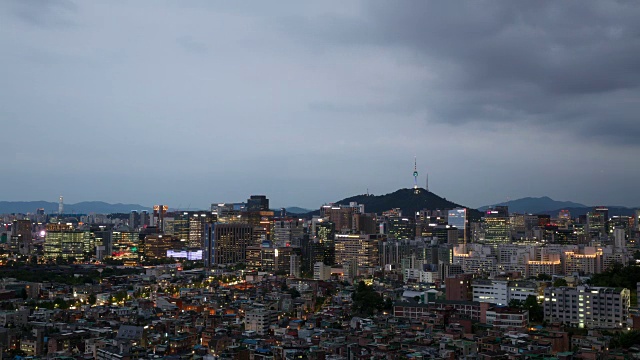 汉城和汉城塔(著名的旅游目的地之一)视频素材