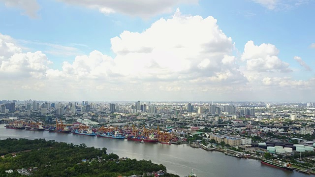 物流港鸟瞰图视频下载