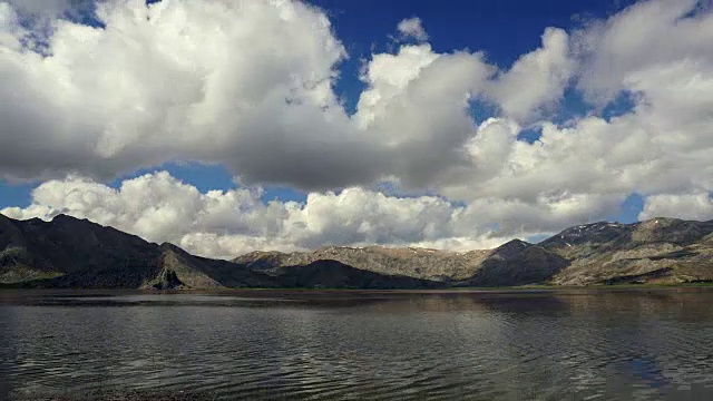 时间流逝的云朵在湖上视频下载