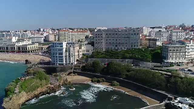 比亚里茨鸟瞰图视频素材