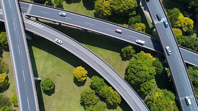 上海高速公路鸟瞰图视频素材