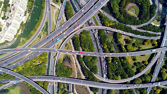 上海高速公路鸟瞰图视频素材