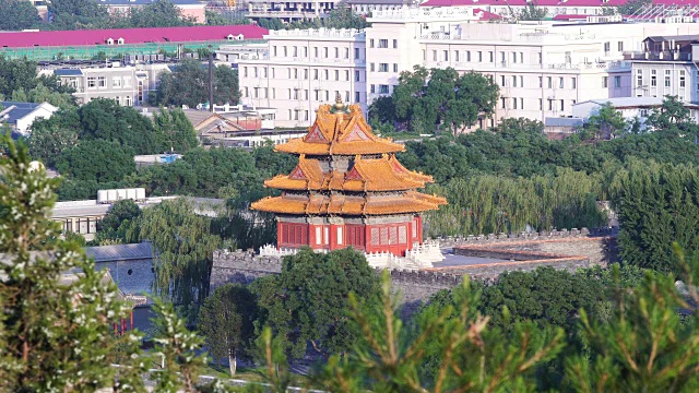 特写角楼，紫禁城，中国北京。视频素材