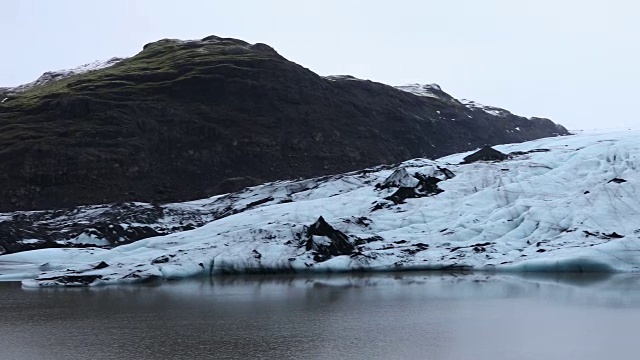 冰岛Solheimajokull冰川泻湖景观视频素材