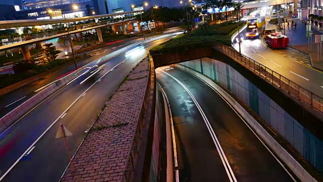 香港的交通，时间间隔4k视频素材