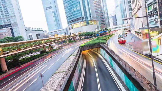 香港的交通，时间间隔4k视频素材