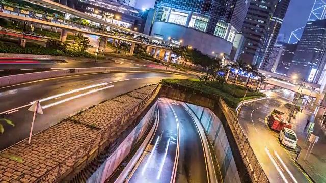 香港的交通，时间间隔4k视频素材