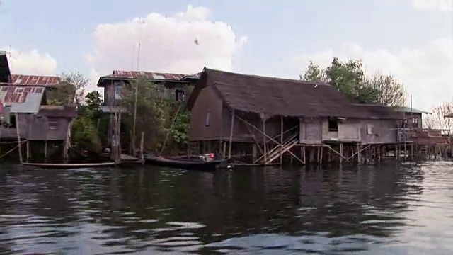 缅甸茵莱湖的小屋视频素材