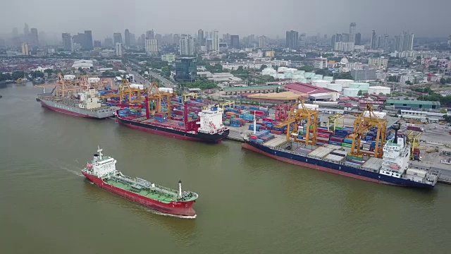 物流港鸟瞰图视频下载