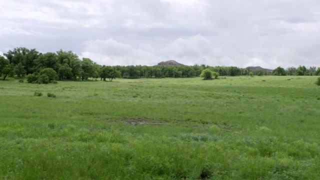 WS PAN景观草地/威奇托山野生动物保护区，俄克拉荷马州，美国视频素材