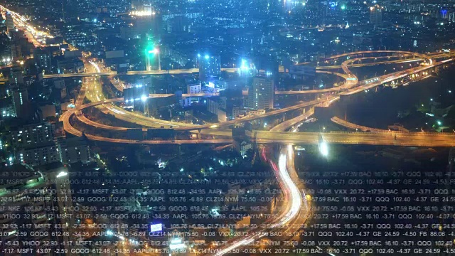 Timelapse高速公路尖峰时间交通鸟瞰图视频素材