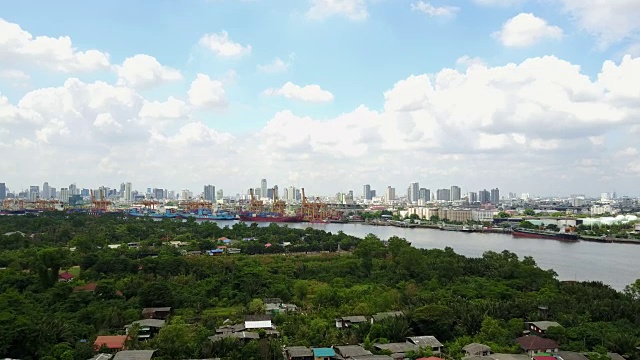 物流港鸟瞰图视频素材