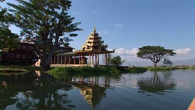 缅甸茵莱湖的佛教寺庙视频素材