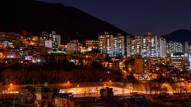 夜景大堤Gogae(关口)在西谷地区视频素材